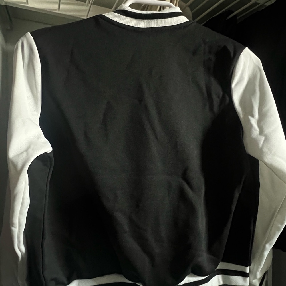 SHEIN Black and White Kids Letterman Jacket